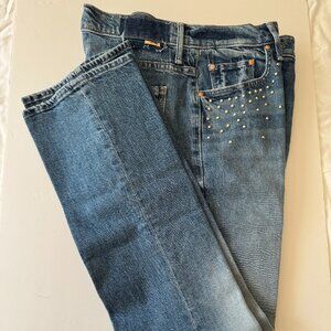 MOTHER The Insider Flood High-Rise Metal Magic Bootcut Blue Jean Size 31